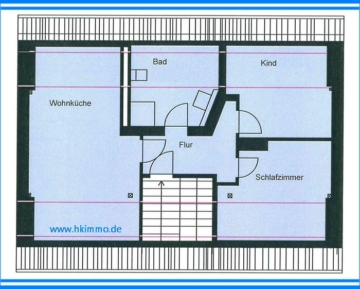 3-Raumwohnung unterm Dach in Köthen/Anhalt – Einbauküche ist dabei - Grundrisse DG (366487)