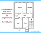 Grundriss der Wohnung in Köthen - Mietwohnung 3 Zimmer,Küche,Bad in Köthen Nähe Krankenhaus
