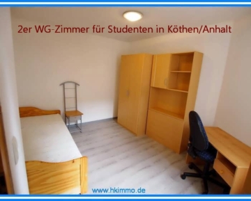2er WG Wohnen – all inclusive – für Studenten ! - Studentenzimmer in einer 2er WG in Köthen (383393)