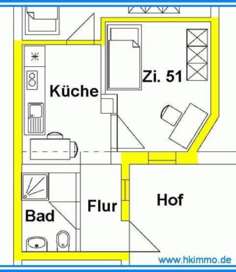 2er WG Wohnen – all inclusive – für Studenten ! - Grundriss (383396)