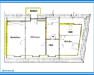 Grundriss 2 Raumwohnung - Saniertes Denkmal: 2-Raum-Wohnung mit Balkon, EBK & E-Ladestation
