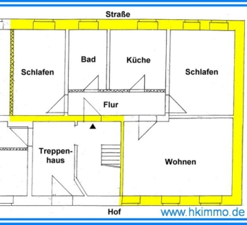 3-Raumwohnung auf dem Land in Wulfen! - 3-Raumwohnung in Wulfen - Grundriss (366470)