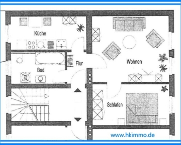 Kompakte 2-Raumwohnung in Köthen Nähe Hochschule - Grundriss (366491)